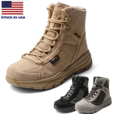 Men's Waterproof Military Tactical Boots Breathable Outdoor Work Combat Shoes US