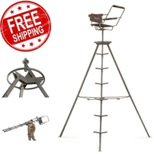 Portable Tripod Swivel Seat Stand 360 For Game Hunter Deer Turkey Ladder 12 ft. 
