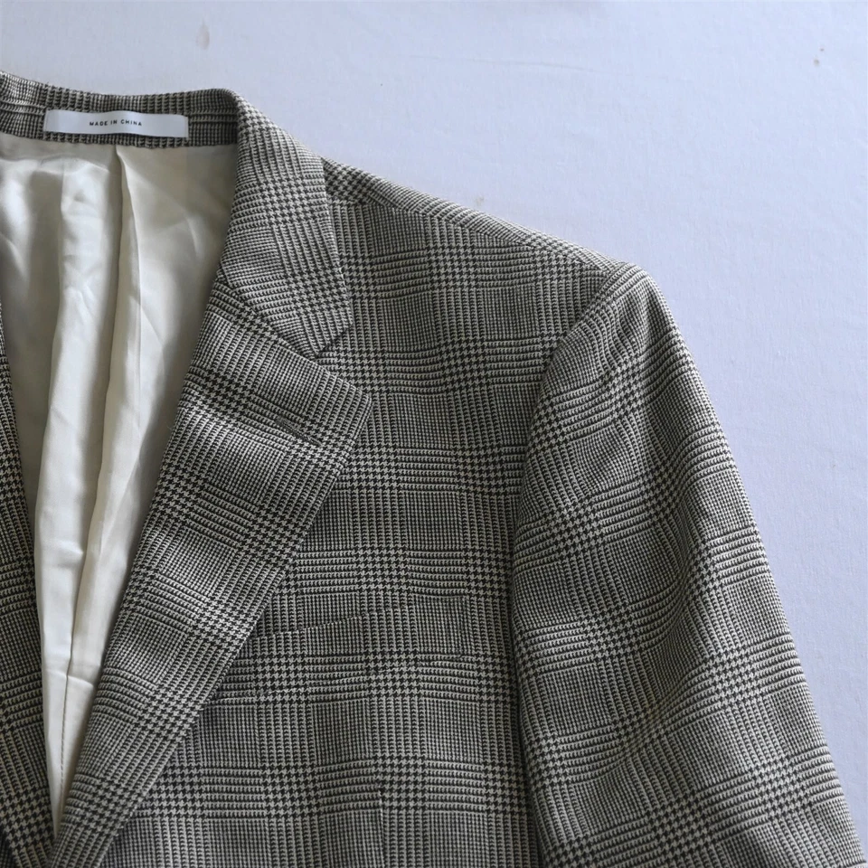 Blazer esportivo John W Nordstrom 40S marrom xadrez Glenn lã seda casaco - Imagem 2 de 4