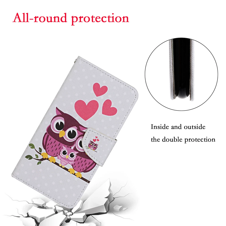 Funda de teléfono Love Owl abatible para Samsung A12 A22 A32 A52 A72 S8 S9 S10 S20 S21 S22 Foto 2 de 4
