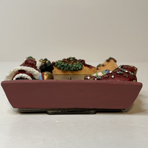 Christmas Picture Frame Santa And Sleigh 6.5 X 7 Inch Tan Red Green - Picture 6 of 8