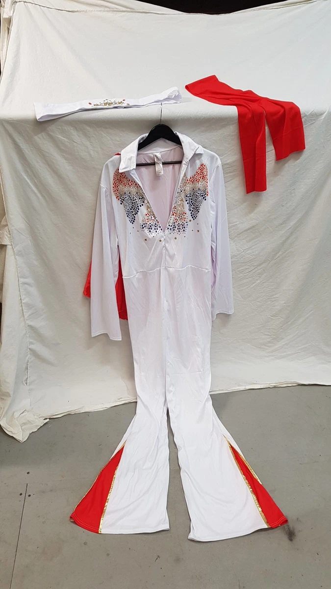 knee length dresses for ladies Rocker Elvis Impersonator Jumpsuit / Elvis Costume / Queen of Rock 'N Roll Black / M