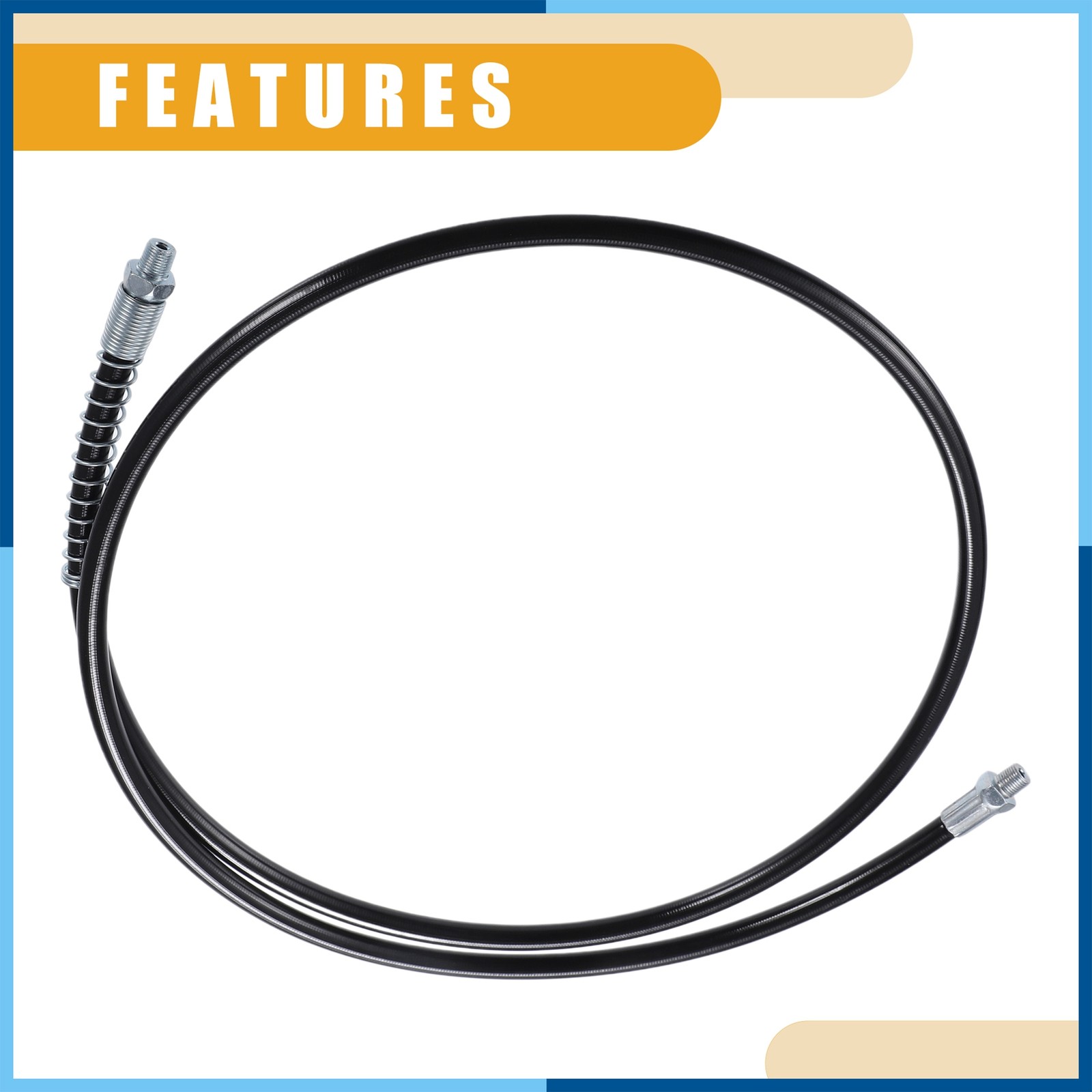 2 Pcs 59" Universal 1/8" NPT Grease Gun Flex Hose Flex Grease Hose Extension