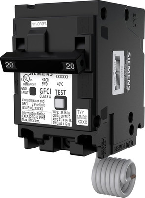 Q220GF Ground Fault Circuit Interrupter, 20 Amp, 2-Pole GFCI Circuit Breaker Rep