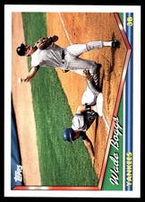 Wade Boggs 1993 Topps #390 New York Yankees MLB READ FREE SHIPPING AutographDen