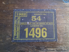 1922 Pa Pennsylvania Cloth Hunting License Co.54 (Schuylkill County) #1496 L@@K!