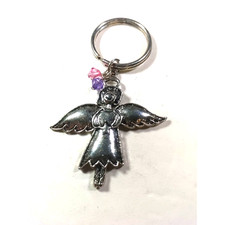 Metal Angel Keychain Beads Pink Purple