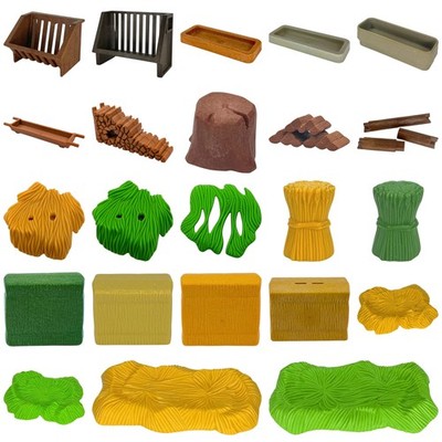 Playmobil hay grass feeding trough medieval farmhouse nativity scene variants