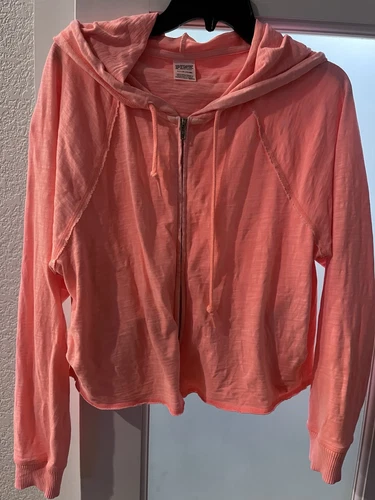 UNDERCOVER Victoria Secret ROSA felpa con cappuccio piccola arancione corallo