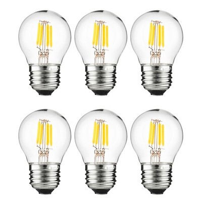 6PK G16 LED Globe Light Bulb, Dimmable Edison Bulb, 3W (25W), 2700K, 250LM, E26