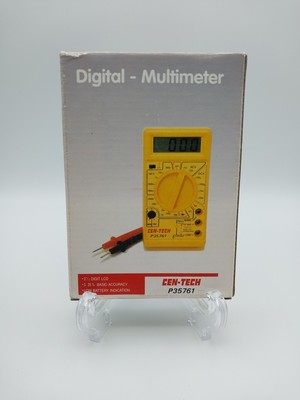 Vtg Cen Tech P35761 Digital Multimeter w/ Probes, Measurement Tool (F)