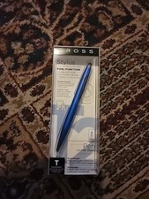 Cross Dual-Function Metallic Blue Ballpoint Pen with Replaceable Stylus