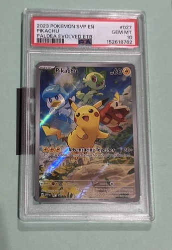 2023 POKEMON SVP EN-SV PALDEA EVOLVED ETB PROMO #027 PIKACHU PSA 10