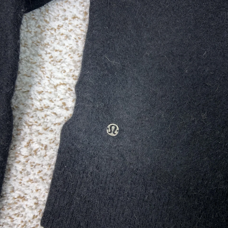 Suéter Lululemon Mujer XS Negro Mezcla Lana Alpaca Botón Cárdigan Recortado Foto 4 de 4