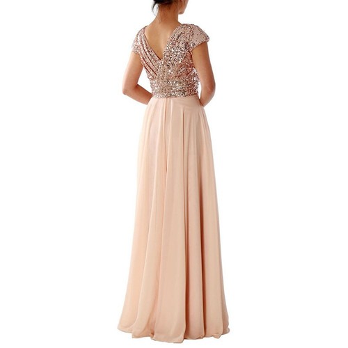 Elegant Light Blue Bridesmaid Ball Gown Evening Dress for Ladies Wedding - Picture 8 of 16
