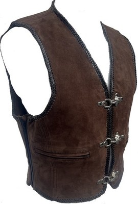 NEUE CLUB NUBUK LEDERWESTE LEDER WESTE KUTTE MOTORRAD CHOPPER ROCKER