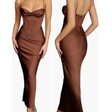 House of CB Charmaine Corset Dress in Chocolate brown size XL A-C NWOT