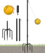 Heavy Duty Tetherball Sets with Ball Rope for Backyard, Adjustable Iron Sleeve