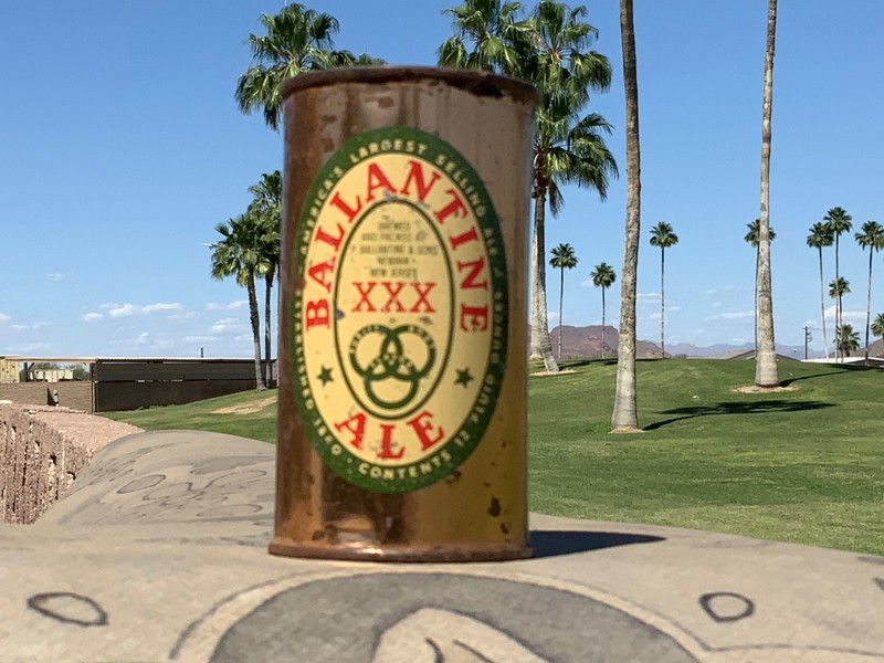 12oz BALLANTINE FLAT TOP BEER CAN - Bottom Opened