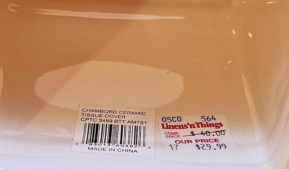 Croscill Chambord Cerámica Pañuelo Caja Cubierta Rosas Púrpura Foto 3 de 3