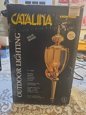 Vintage Catalina Solid Brass And Beveled Wall Glass Outdoor Lights