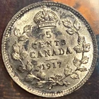 1917 Canada 5 Cents Silver — photo from another recent sale