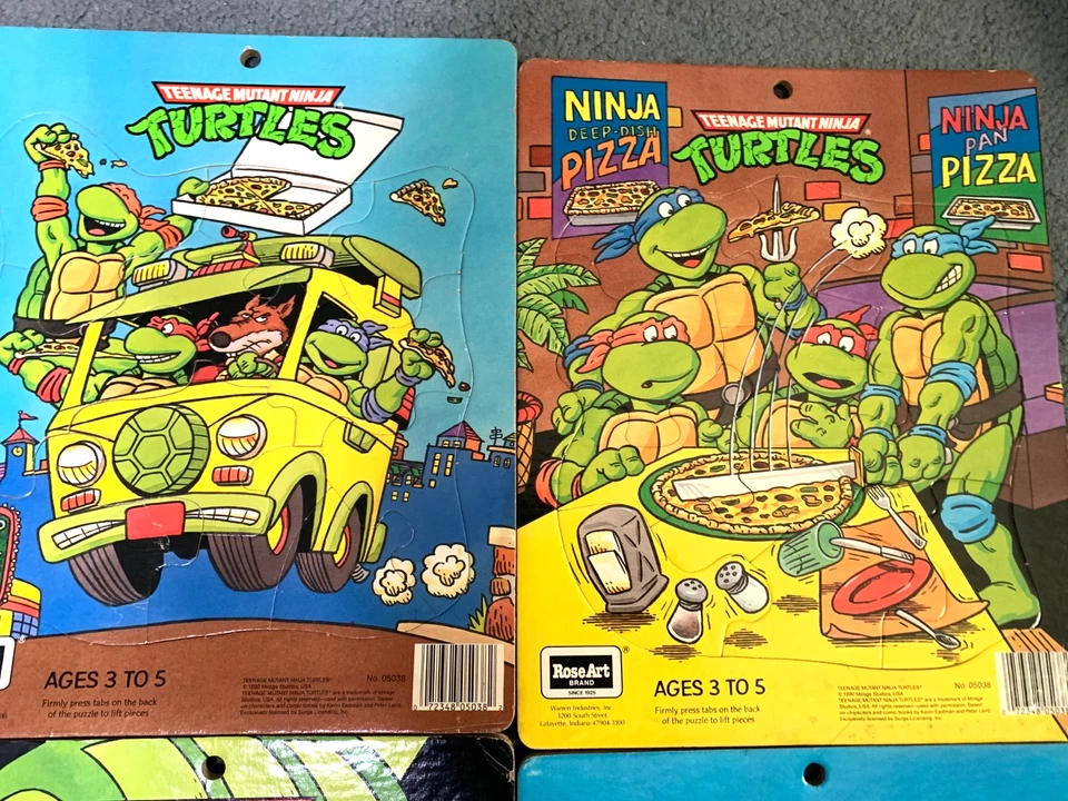 Vintage 4 Teenage Mutant Ninja Turtles TMNT Jigsaw Puzzle by Rose Art  unpunched - Image 2 of 4