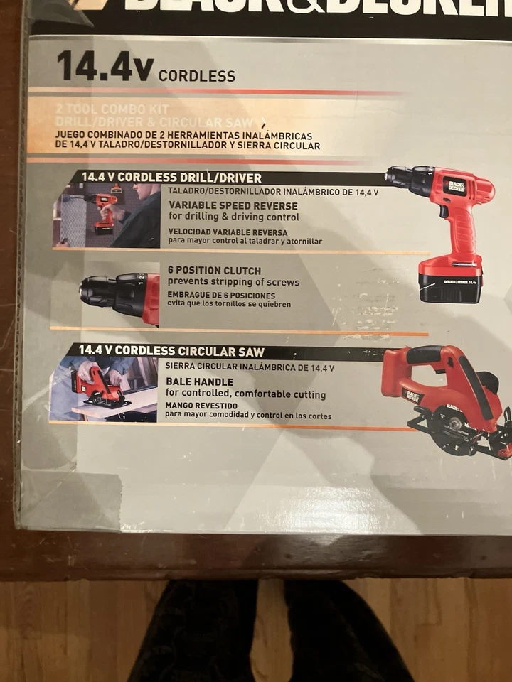  Black & Decker PS214C - 14.4V 2 Piece Tool Combo- Cordless Drill & Circular Saw - Image 3 of 4