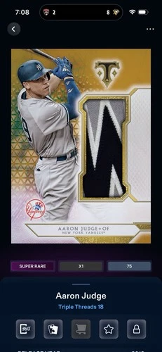 [DIGITAL CARD] TOPPS BUNT 2018 AARON JUDGE Super Rare Triple Threads Patch 75cc