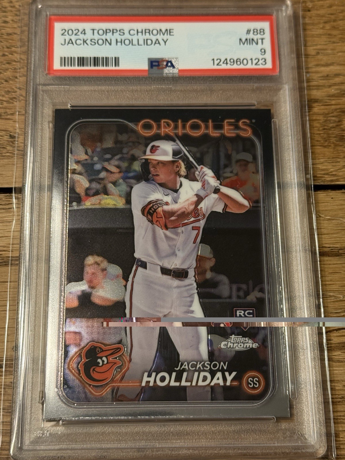 2024 TOPPS CHROME REFRACTOR #88 JACKSON HOLLIDAY PSA 9 ORIOLES