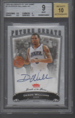 DERON WILLIAMS 2009-10 GREATS OF THE GAME AUTO BGS AUTO 10 ROOKIE CARD 