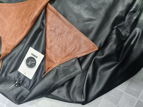 Giacca uomo Jim Morrison nera vera pelle di pecora con pantaloni in pelle di pecora omaggio - Foto 4 di 7