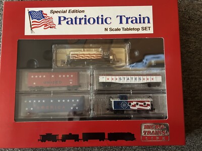 Micro Trains Line Spur N Set  - Patriotic Train - N Scale Train Set
