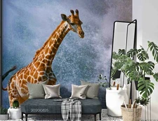 3D Closeup Giraffe Wallpaper Wall Mural Removable Self-adhesive Sticker4647
