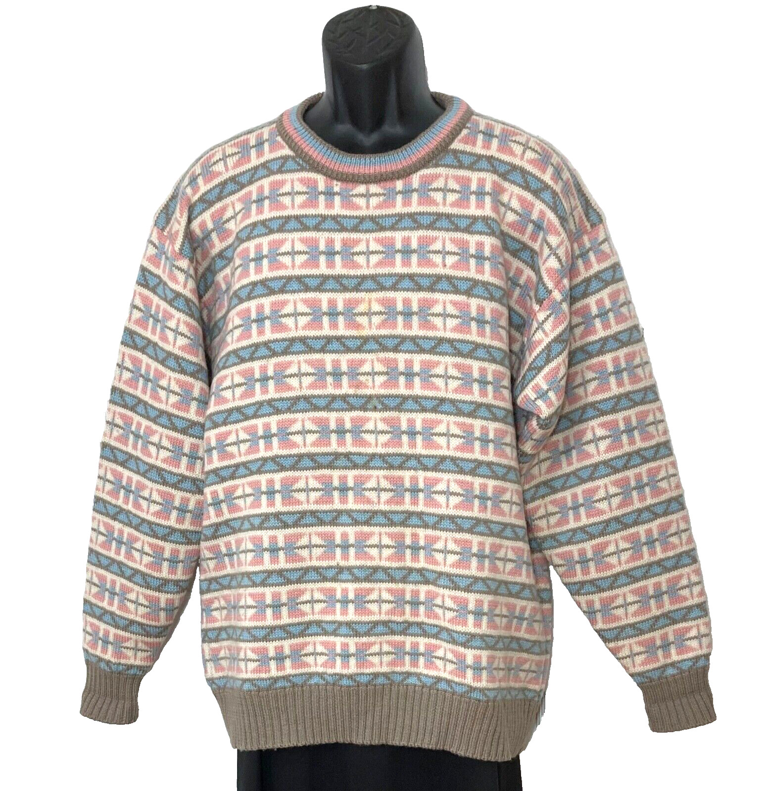 DAVIDSON'S BERMUDA GEOMETRIC PATTERN WOOL SWEATER… - image 1