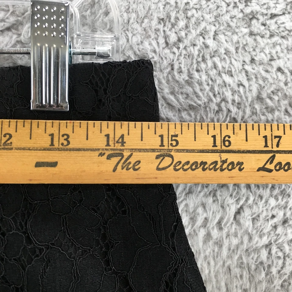 Isaac Mizrahi Live! Pantalones de encaje de pierna ancha para mujer XST negros recortados cintura alta Foto 3 de 4