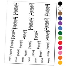Rose Typewriter Font Capital Letter I Temporary Tattoo Water Resistant Set