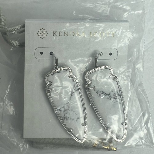 Kendra Scott Skylar Ohrringe Howlith Silber Pfeilspitze Ohrringe selten Neu mit Etikett - Bild 5 von 7