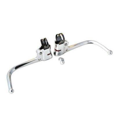 Dia-Compe DC 139 Brake Lever Set - Bent Guidonnet Style Vintage Retro - Silver