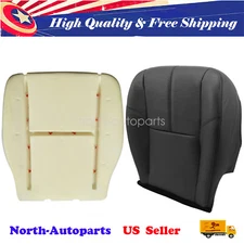 Blk Driver Bottom Leather Seat Cover+Foam Cushion Fits 07-14 Silverado Sierra