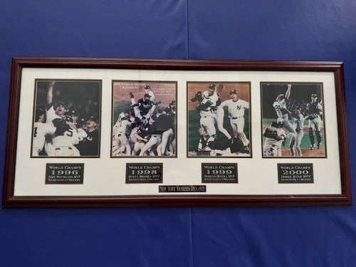 NEW YORK YANKEES DYNASTY 1996-98-99-2000  COLLAGE WORLD SERIES CHAMPIONS FRAMED