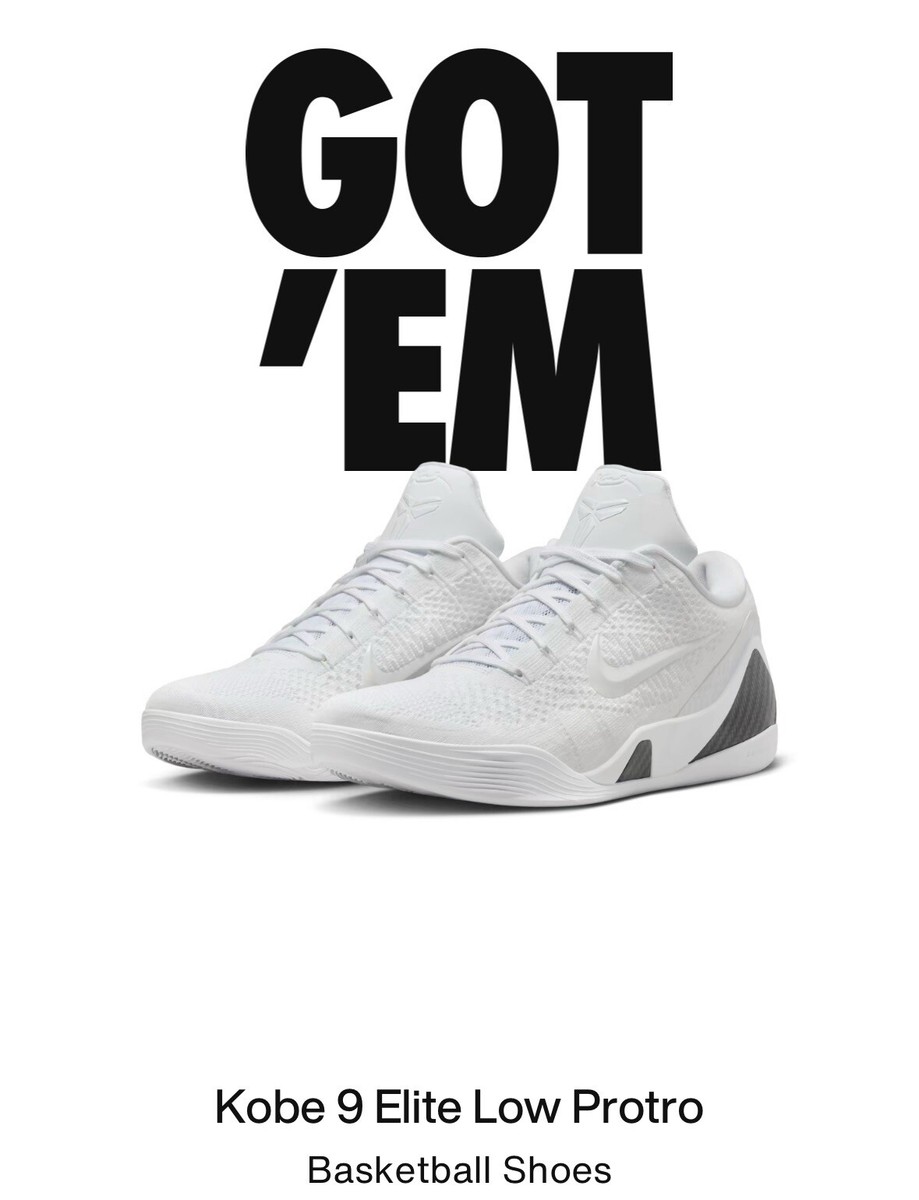 Nike Kobe 9 IX Elite Low Protro 'Halo' White FZ7334-100 New