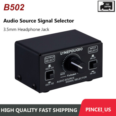 B502 2 In 2 Out Signal Selector Switcher Volume Adjustment 3.5mm Headphone Jack
