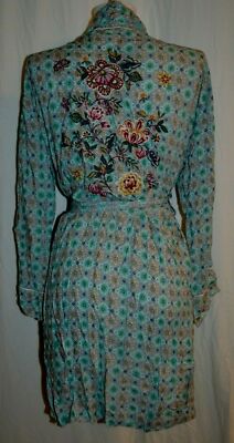 PIP STUDIO double check Kimono Hausmantel langarm M blau grün NEU