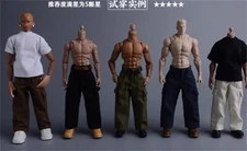 1:12 Scale Casual Pants Straight Leg Trouser W Belt For 6" Male Action Figure