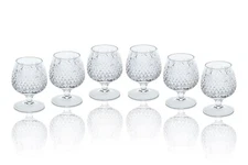 Russian Cut Crystal Cognac Glasses 7 oz/200 ml Premium Crystal Clear Glass 