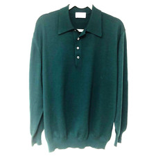 H Stockton Atlanta Mens XL Virgin Wool Polo Sweater Italy Preppy Quiet Luxury