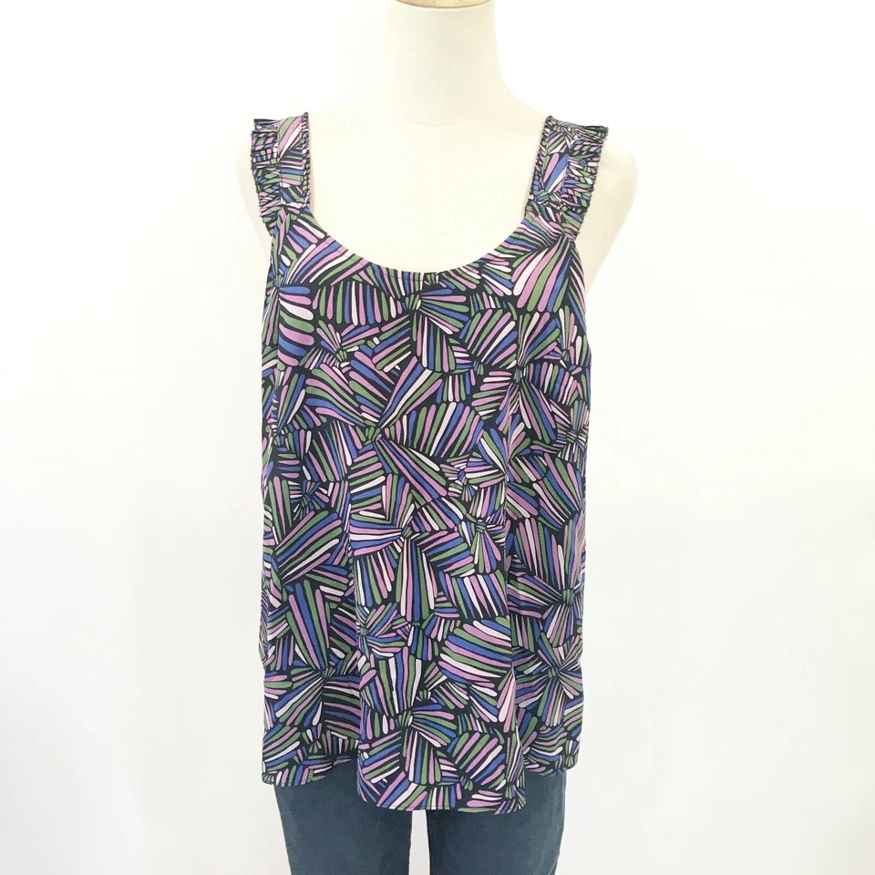 Correas plisadas Marc by Marc Jacobs púrpura estampado geométrico Arielle 100 % seda Foto 3 de 4