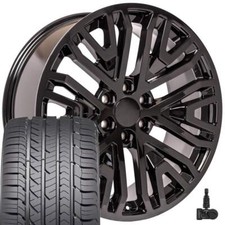 5906 Black 22 Inch 6x5.5 Wheels Goodyear Tires Fit Gmc Chevy Cadillac