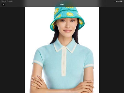 Jocelyn Tulum Flower Crochet Bucket Hat Retail $75 NWT Green  display picture 1
